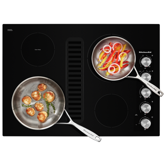 Kitchenaid® 30 Electric Downdraft Cooktop with 4 Elements KCED600GBL