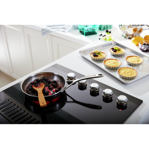 Kitchenaid® 30 Electric Downdraft Cooktop with 4 Elements KCED600GBL