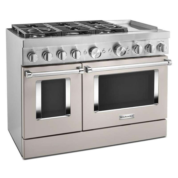 KitchenAid® 48'' Smart Commercial-Style Dual Fuel Range with Griddle KFDC558JMH