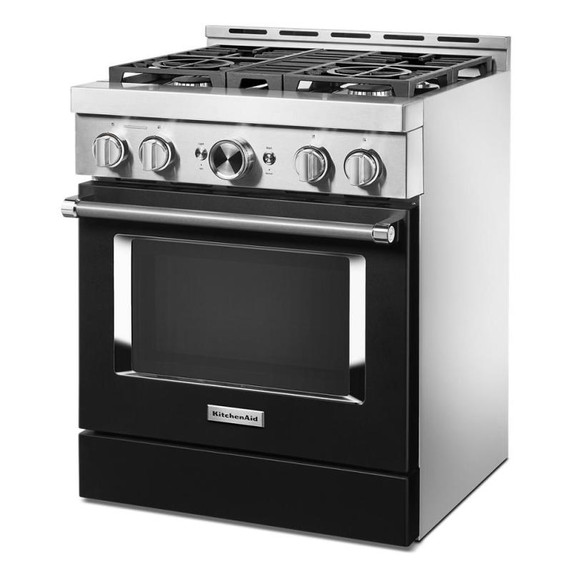 KitchenAid® 30'' Smart Commercial-Style Gas Range with 4 Burners KFGC500JBK