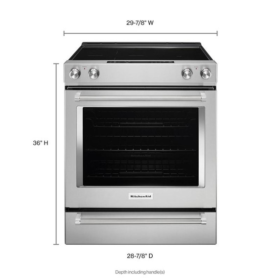 Kitchenaid® 30-Inch 5-Element Electric Convection Front Control Range YKSEG700ESS
