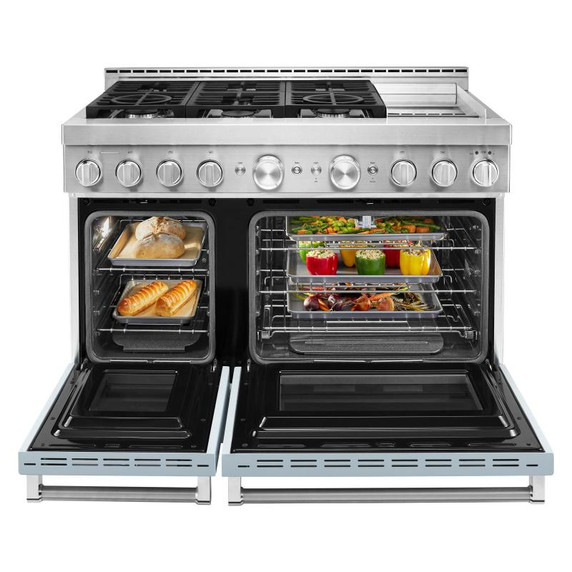 KitchenAid® 48'' Smart Commercial-Style Gas Range with Griddle KFGC558JMB