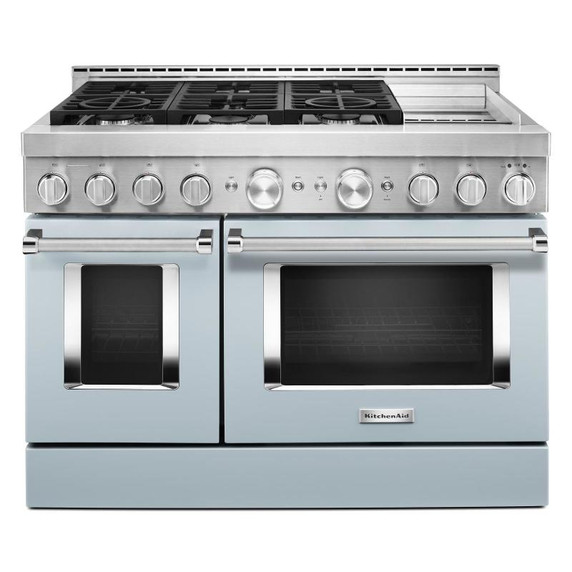 KitchenAid® 48'' Smart Commercial-Style Gas Range with Griddle KFGC558JMB