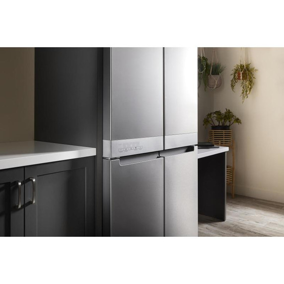 Kitchenaid® 19.4 cu. ft. 36-inch wide Counter-Depth 4-Door Refrigerator with PrintShield™ Finish KRQC506MPS