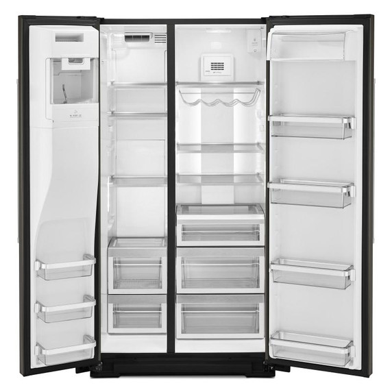 Kitchenaid® 19.9 cu ft. Counter-Depth Side-by-Side Refrigerator with Exterior Ice and Water KRSC700HBS