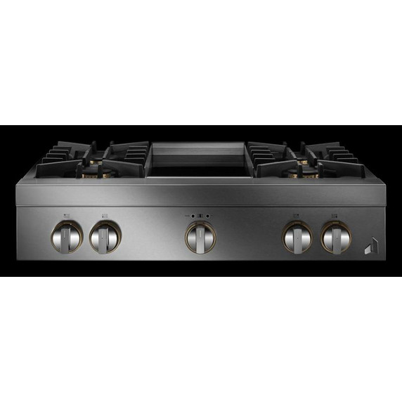 Jennair® 36" RISE™ Gas Professional-Style Rangetop with Chrome-Infused Griddle JGCP536HL Jennair® 36" RISE™ Gas Professional-Style Rangetop with Chrome-Infused Griddle JGCP536HL