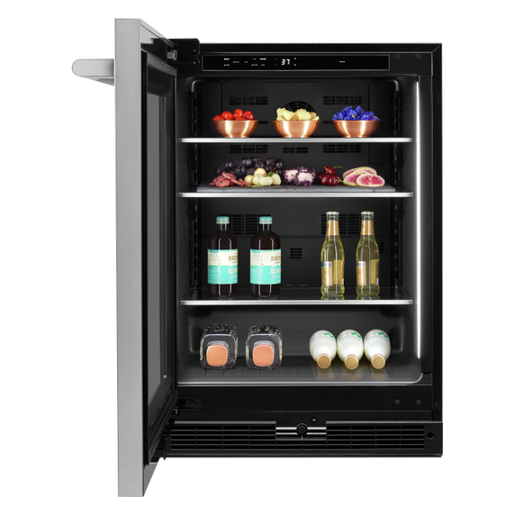 Jennair® RISE™ 24  Under Counter Glass Door Refrigerator, Left Swing JUGFL242HL