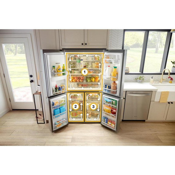 Whirlpool® 36-Inch Counter Depth 4 Door Refrigerator with Ice Maker in Door WRQC7836RZ