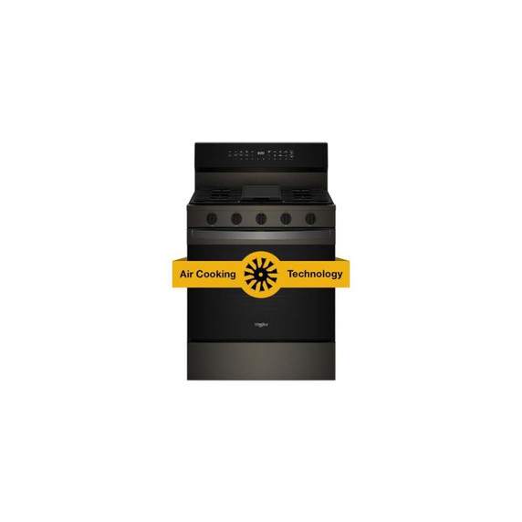 Whirlpool® 30-inch Smart Gas Range with True Convection, Steam/Self Cleaning, Rapid Preheat 5.3 CuFt Capacity WFGS7530RV