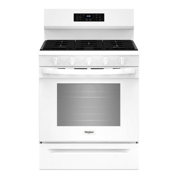 Whirlpool® 30-inch Gas Range with Air Fry and Air Baking, Self Cleaning, Rapid Preheat 5.0 CuFt Capacity WFGS5030RW