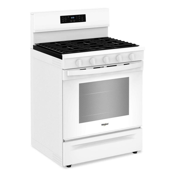 Whirlpool® 30-inch Gas Range with Air Fry and Air Baking, Self Cleaning, Rapid Preheat 5.0 CuFt Capacity WFGS5030RW