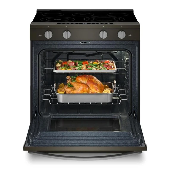 Whirlpool® 30-inch Smart Slide in Electric Range with True Convection, No Preheat Air Fry, WipeClean™ Coating, Steam/Self Clean and High Speed Preheat YWSES7530RV