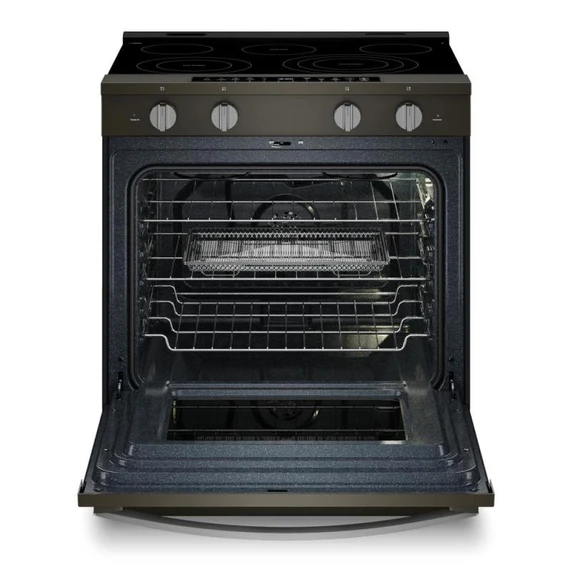 Whirlpool® 30-inch Smart Slide in Electric Range with True Convection, No Preheat Air Fry, WipeClean™ Coating, Steam/Self Clean and High Speed Preheat YWSES7530RV