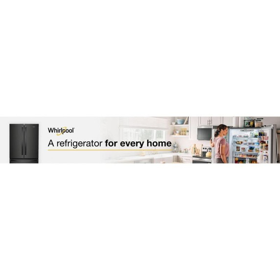 Whirlpool® 36-Inch Wide Counter-Depth French Door Bottom Mount Refrigerator - 20 cu. ft. WRFC2036RB