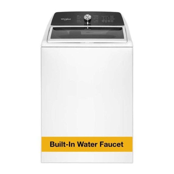 Whirlpool® 5.2 Cu. Ft. I.E.C. Top Load Agitator Washer with Built-In Faucet WTW5025SW