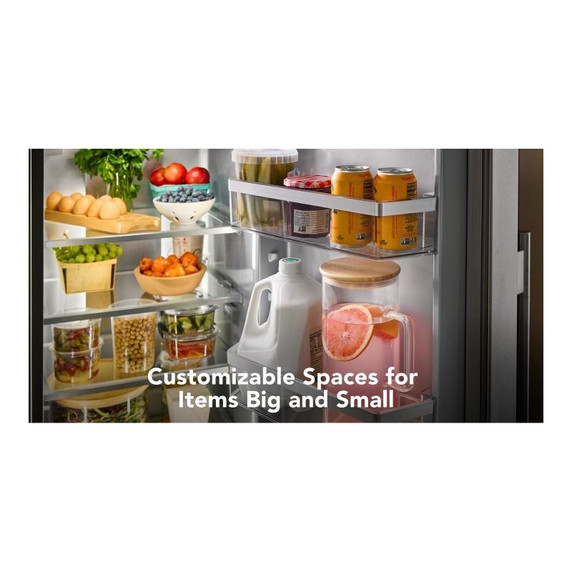 Kitchenaid® 20.8 Cu. Ft. Counter-Depth Side-by-Side Refrigerator with Exterior Ice and Water Dispenser in PrintShield™ Finish KRSC536RPS Kitchenaid® 20.8 Cu. Ft. Counter-Depth Side-by-Side Refrigerator with Exterior Ice and Water Dispenser in PrintShield™ Finish KRSC536RPS