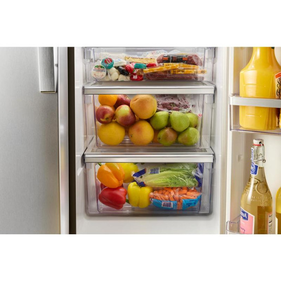 Whirlpool® 36-inch Full Depth Side-by-Side Refrigerator with Prep &amp; Store Bins WRSF6536RZ