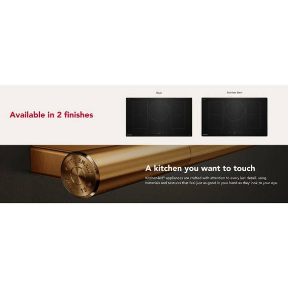 Kitchenaid® 36" Temp Cook™ Induction Cooktop with 5 Cooking Zones KCIT736SBL