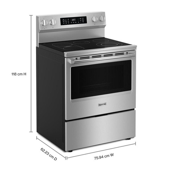 Maytag® 30-Inch Wide Freestanding Electric Range with Grill Mode and No Preheat Air Fry - 5.3 Cu. Ft. YMFES7030SZ