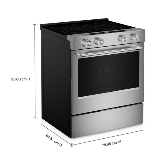 Kitchenaid® 5.3 Cu. Ft. Smart Slide-in Electric Range with Convection Cooking Modes YKSES330SPS