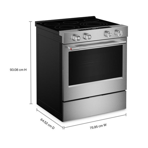 Kitchenaid® 5.3 Cu. Ft. Slide-in Electric Range with Two Even-Heat™ Hyper Elements and Convection Cooking Modes YKSES530SPS