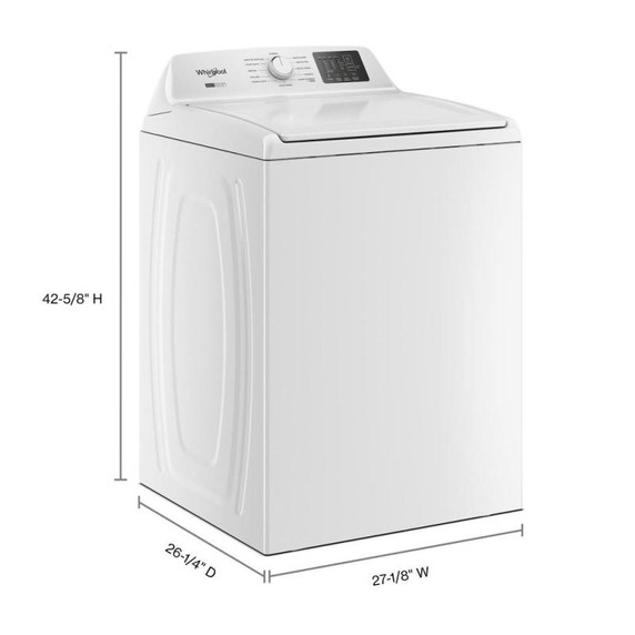 4.8 - 4.9 Cu. Ft. I.E.C. Whirlpool® Top Load Washer with 2-in-1 Removable Agitator. WTW4107SW