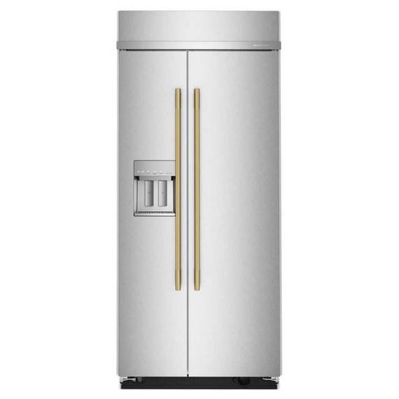 Kitchenaid® 20.8 Cu. Ft. 36" Built-In Side-by-Side Refrigerator features Exterior Water and Ice Dispenser with Measured Fill KBSD736SPS