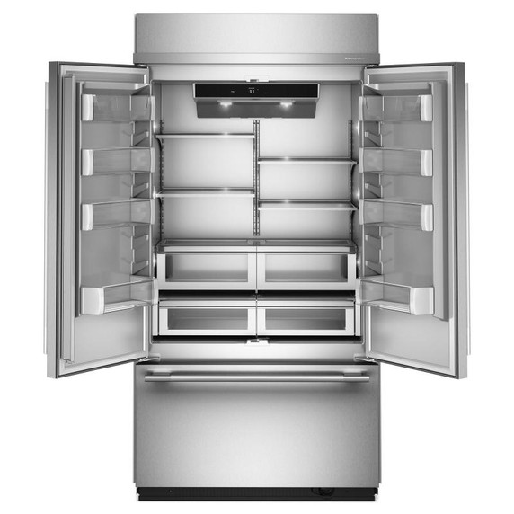 Kitchenaid® 24.2 Cu. Ft. 42"" Built-In French Door Bottom Mount Refrigerator with Platinum Interior KBFN542SPS