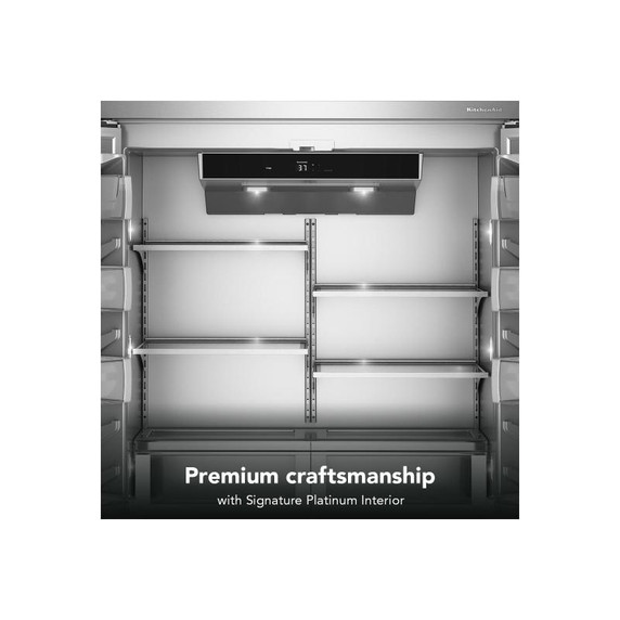Kitchenaid® 24.2 Cu. Ft. 42" Built-In French Door Bottom Mount Refrigerator with Platinum Interior KBFN542SBE