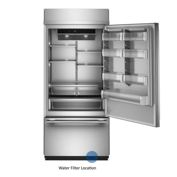 Kitchenaid® 20.8 Cu. Ft. 36" Built-In Bottom Mount Refrigerator with Platinum Interior KBBR336SPS