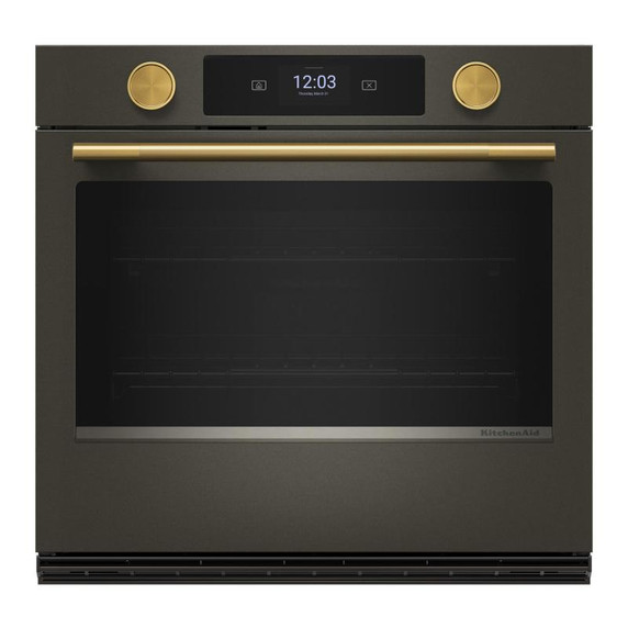 Kitchenaid® 30-inch Smart Electric Single Wall Oven with Assisted Cooking Modes - Black Ore KOES730SBE
