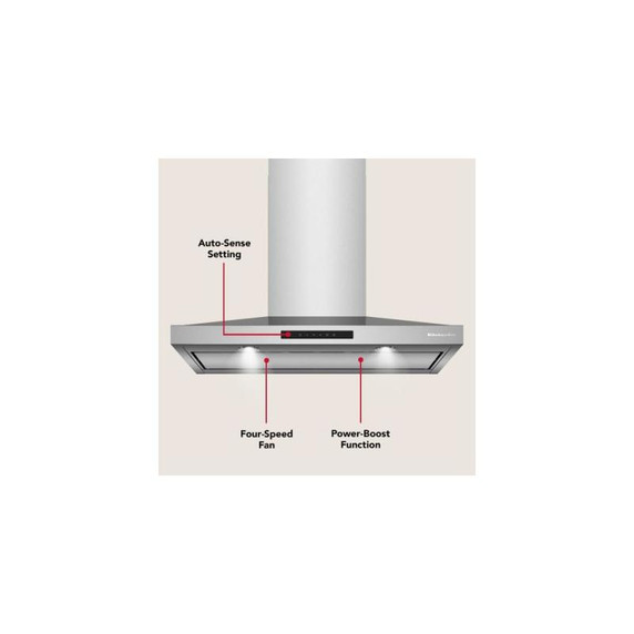 KitchenAid® 36-inch Wall-Mount, 4-Speed Canopy Hood KVWC736SSS
