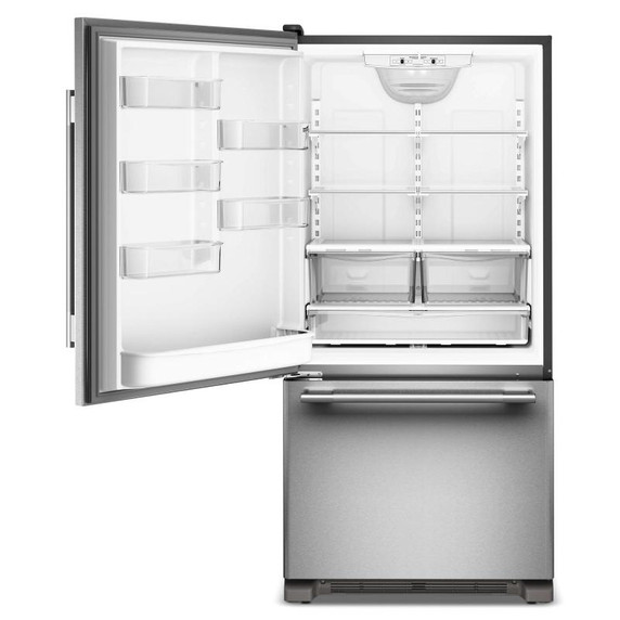 Kitchenaid® 22 Cu. Ft. 33-Inch Standard-Depth Bottom Mount Refrigerator with Left Door Swing KRBL133SPS