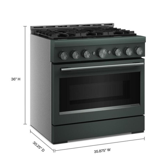 KitchenAid® 36-Inch 6 Burner Commercial-Style Gas Range with No Preheat Air Fry Mode KFGS936SJP