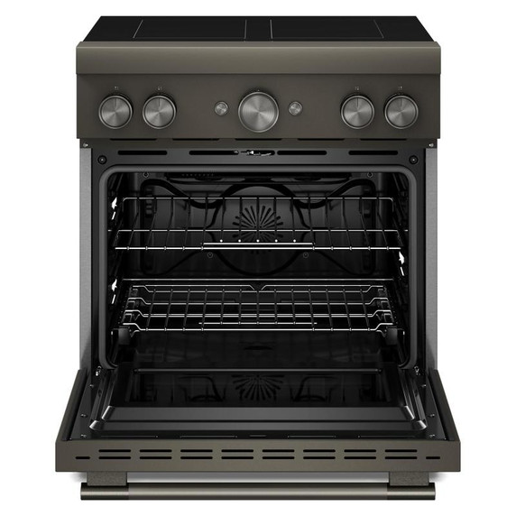 Kitchenaid® 30-Inch 4-Element Induction Freestanding Commercial-Style Range with Air Fry KFIS930SBE