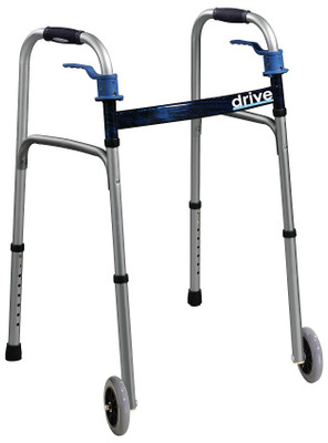 Deluxe Trigger Release Folding Walker with 5" Wheels 10226 by Drive