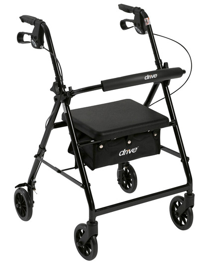 Lightweight Rollator Padded Seat, 6" Wheels R726 by Drive