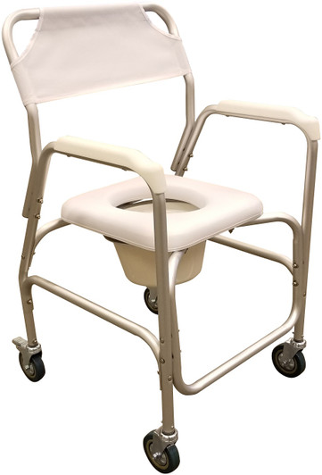 Transport Padded Shower Commode Chair w/ Wheels S800 by Tuffcare