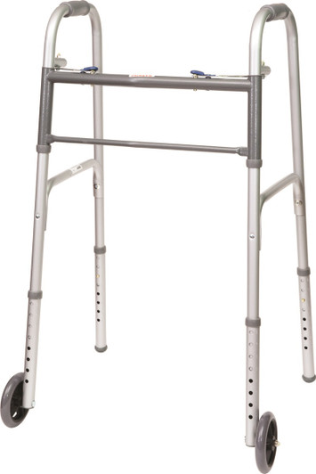Probasics Two-Button Folding Walker w/ 5" Wheels WKSAW2B