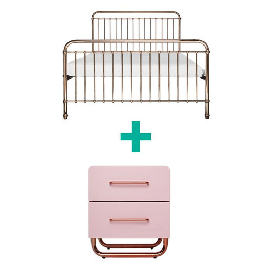 Incy Interiors Rose Gold Bedroom Package - Double