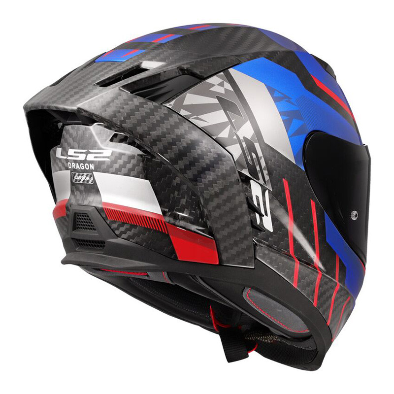 CASCO DRAGON CARBON TRAX BLU RED FF807 Valeri Sport - Main Image