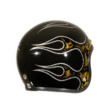 CASCO SKULLS & FLAMES GOLD & BLACK