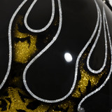 CASCO SKULLS & FLAMES GOLD & BLACK