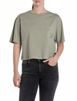 T-SHIRT CROPPED TASCHINO W3411 GREEN