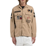 GIACCA CAMICIA PATCH BEIGE M8445A