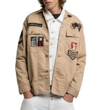 GIACCA CAMICIA PATCH BEIGE M8445A