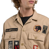 GIACCA CAMICIA PATCH BEIGE M8445A