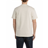T-SHIRT GIROCOLLO IN JERSEY CON RICAMO M3252 VINTAGE WHITE