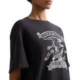T-SHIRT OVER IN JERSEY CON STAMPA BIKER W3089G BLACK