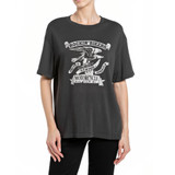 T-SHIRT OVER IN JERSEY CON STAMPA BIKER W3089G BLACK